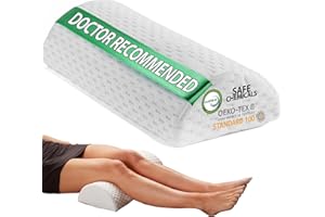 ComfiLife Knee Pillow for Back Sleeping – 100% Memory Foam Bolster Pillow for Legs – Under Knee Pillow for Sleeping on Back – Leg & Hip Pain Relief for Side Sleepers – Half Moon Pillow