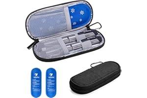Yarwo Insulin Cooler Travel Case, Diabetic Medication Organzier with 2 TSA Approved Ice Packs for Insulin Pens and Other Diab