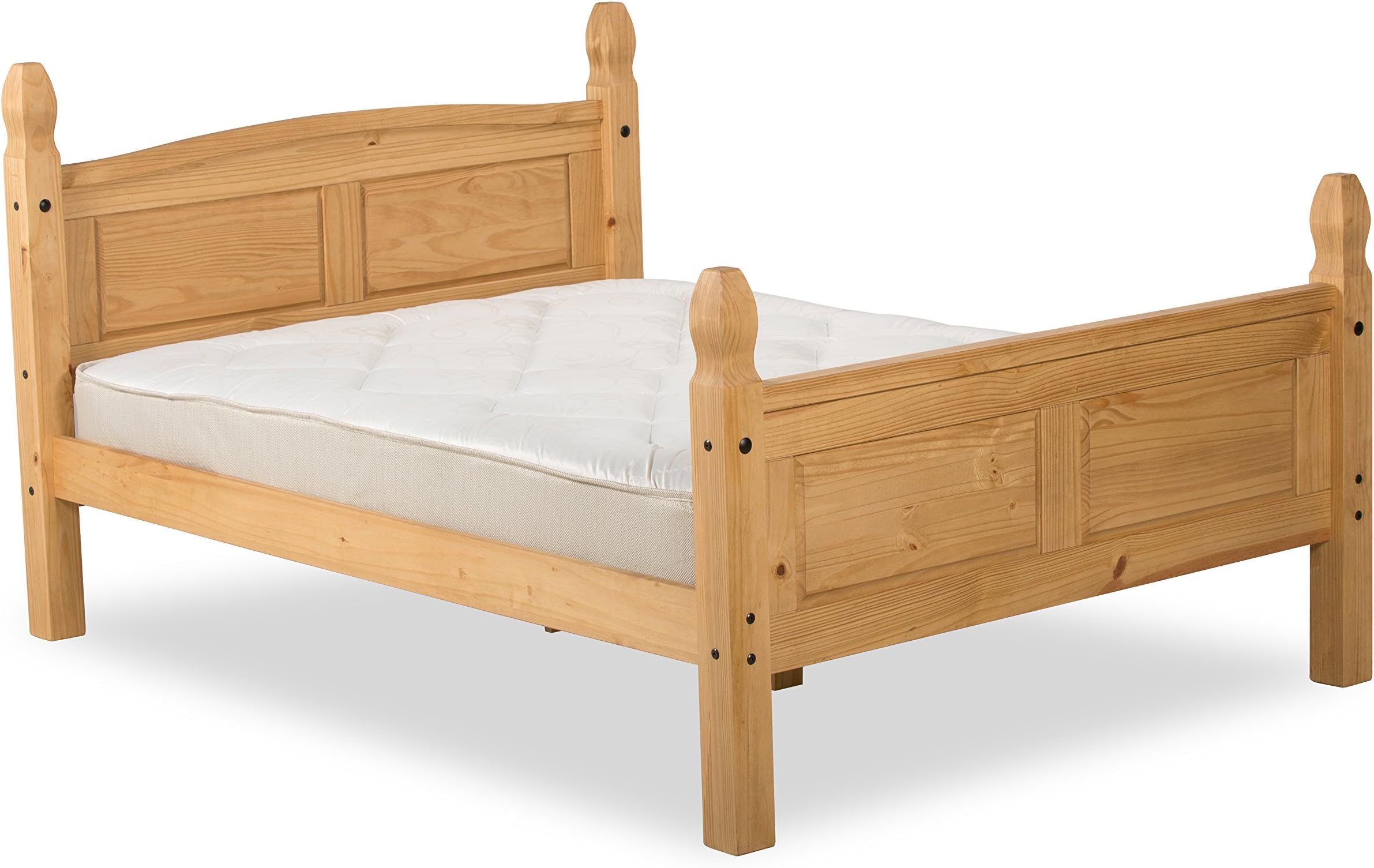 MISSION TM SALVADOR MEXICAN CORONA SOLID BRAZILIAN PINE BED FRAME (4'6 (DOUBLE))