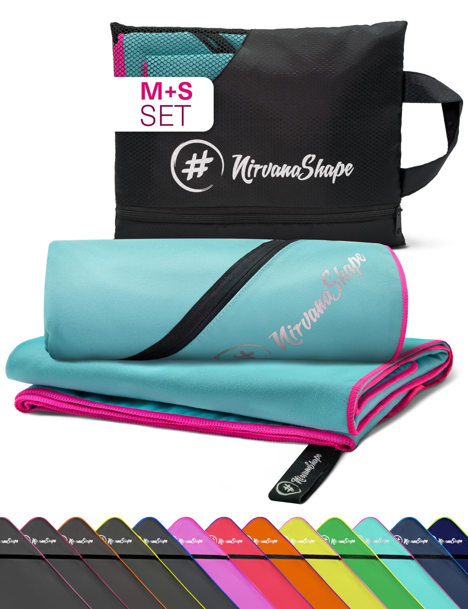 NirvanaShape Microfiber Towel, Absorbent, Lightweight, Quick-Drying, Ideal for Travel, Sports, Fitness, Yoga, Sauna, Swimming