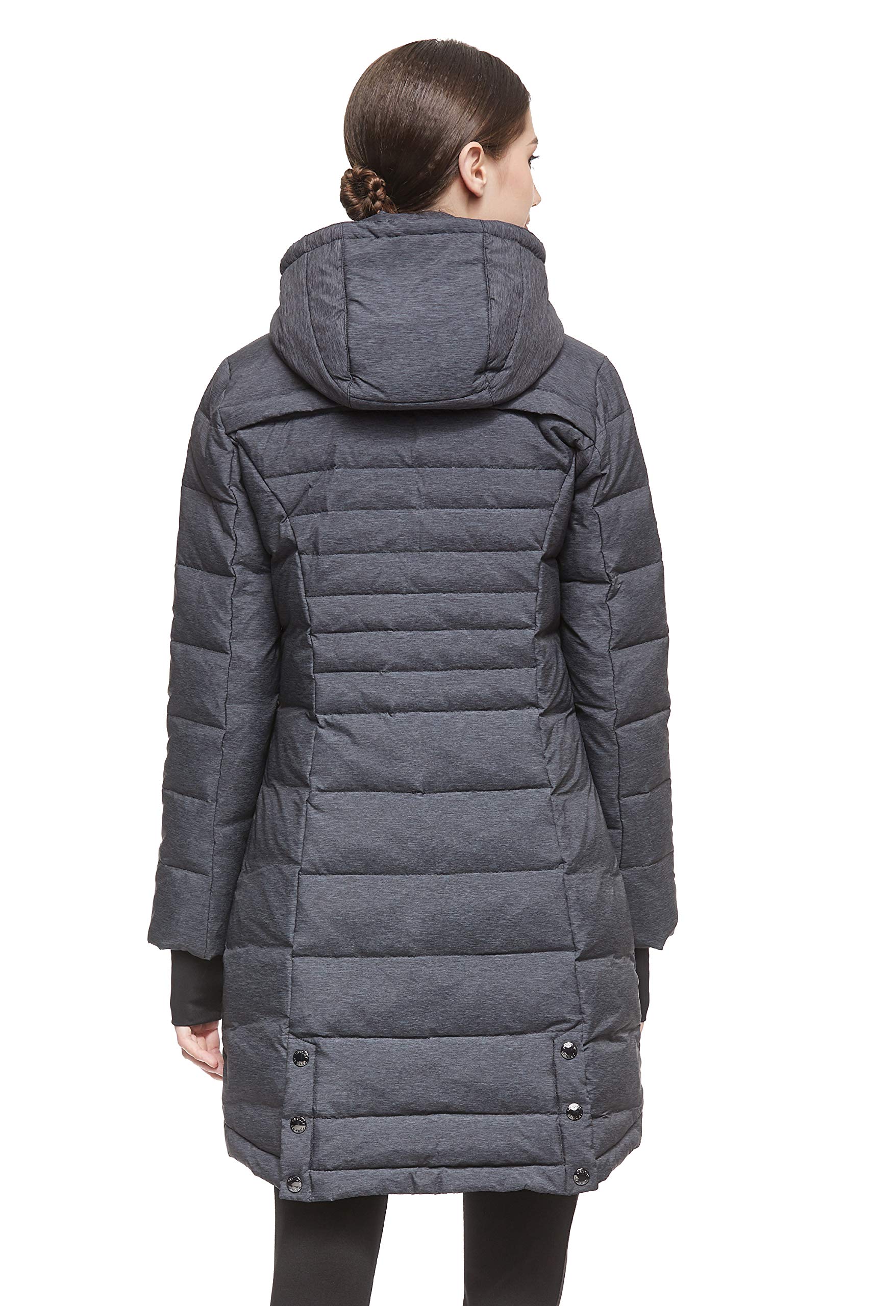 Orolay Women's Winter Down Jacket Long Quilted Puffer Coat Warm Hooded Slim Fit Outerwear