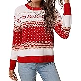 SunnyMelody Women’s Ugly Christmas Sweater,Cute Ribbed Knit Crewneck Pullover,2025 Fall Winter Tops