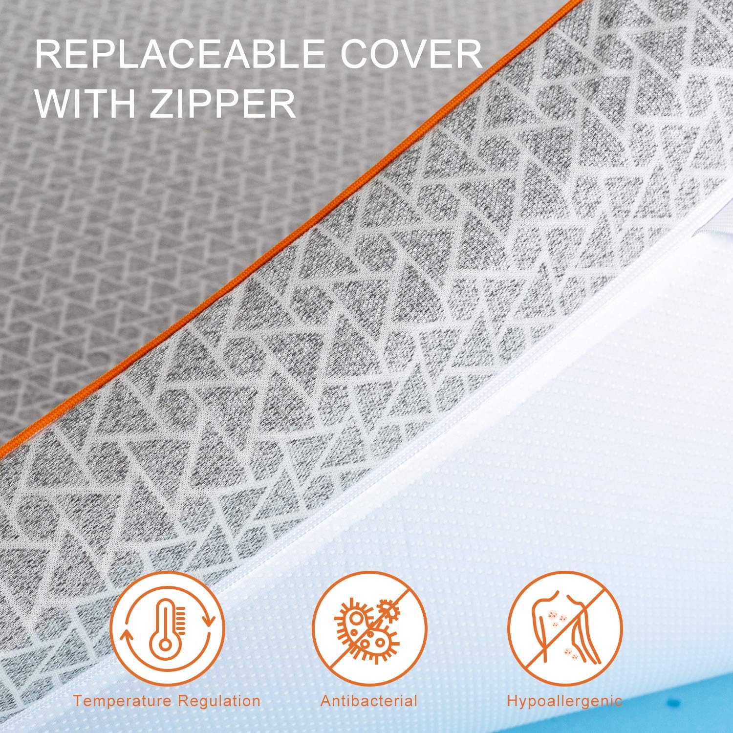 Maxzzz 2" Bamboo Charcoal Infused Memory Foam Mattress Topper, Hypoallergenic & Odor-Resistant Foam Toppers for Bed with Washable Cover, Ventilated & CertiPUR-US Certified Foam Bed Topper, Full Size: Kitchen & Dining