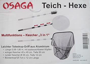 Kescher-Set Osaga Teich-Hexe 3 in 1 Kescher-Set