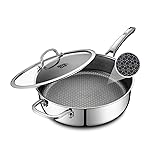 SNOWCLAD Frying Pans Nonstick with Lid,Hybrid Non