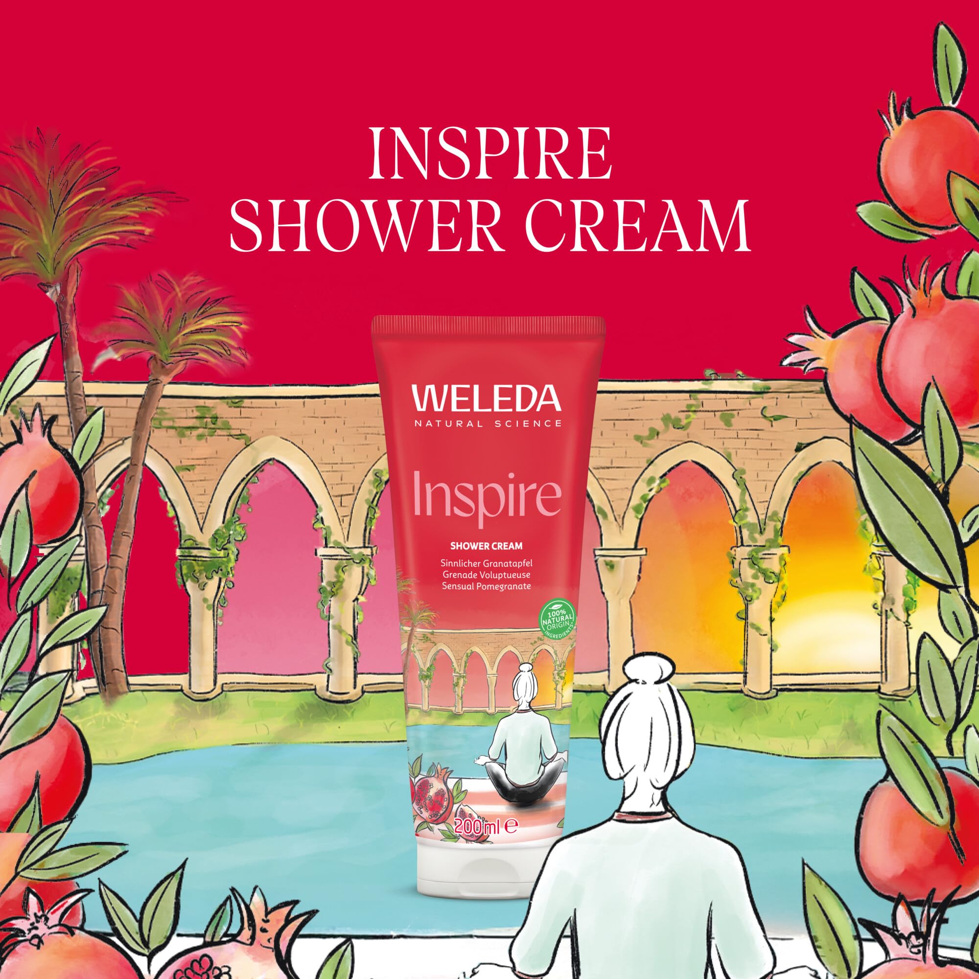 Weleda Granatapfel Inspire Duschgel 200 ml vegan Orange Vanille Duft 2