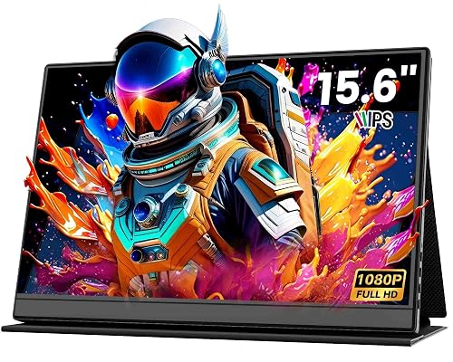 Xyvolve Portable Monitor, 15.6 Inch FHD 1080P IPS Anti-Glare, Dual Type-C HDMI, Built-in Speakers, Ultra-Slim Computer Monitors with Protective Cover, Screen Extend for Laptop PC Mac Phone PS4/5 Xbox