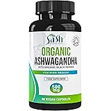 Organic Ashwagandha 500mg Vegan Capsules | Certified Organic by Soil Association | Ayurvedic Withania Somnifera formula - Root Extract aswagandha | 90 Easy Swallow Vegan Caps | 100% Natural & Pure | Made in UK