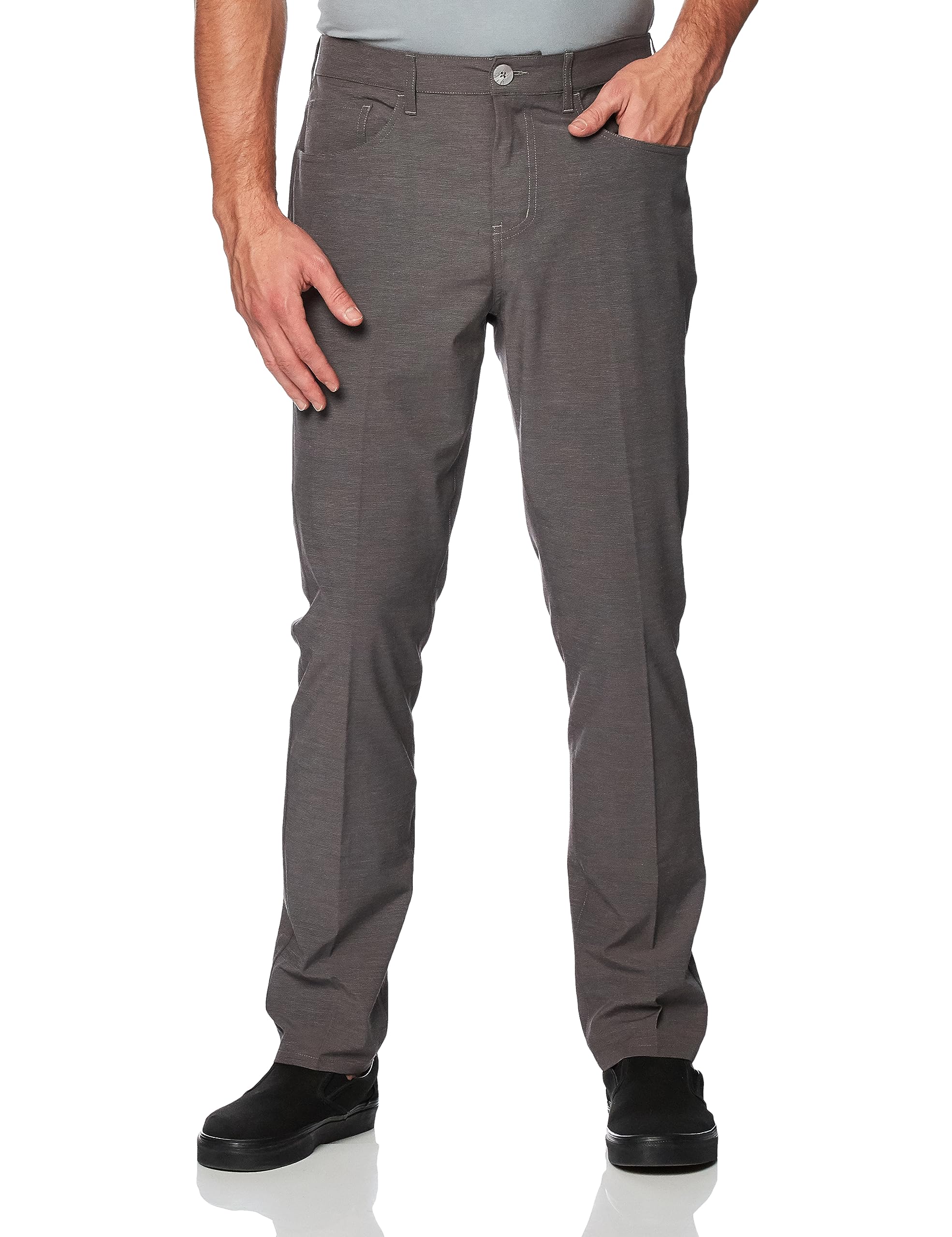 Callaway Men’s EverPlay 5-Pocket Golf Pants with Comfort Waistband, Stretch Non-Iron Fabric, Moisture-Wicking, Tapered Fit, Dark Grey Heather, 32W x 30L