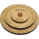 Creative Escape Rooms Wooden Caesar Cipher Secret Decoder Wheel - 4.4" Escape Room Prop, Spy &amp; Detective Kit Puzzle, Educational STEM Game