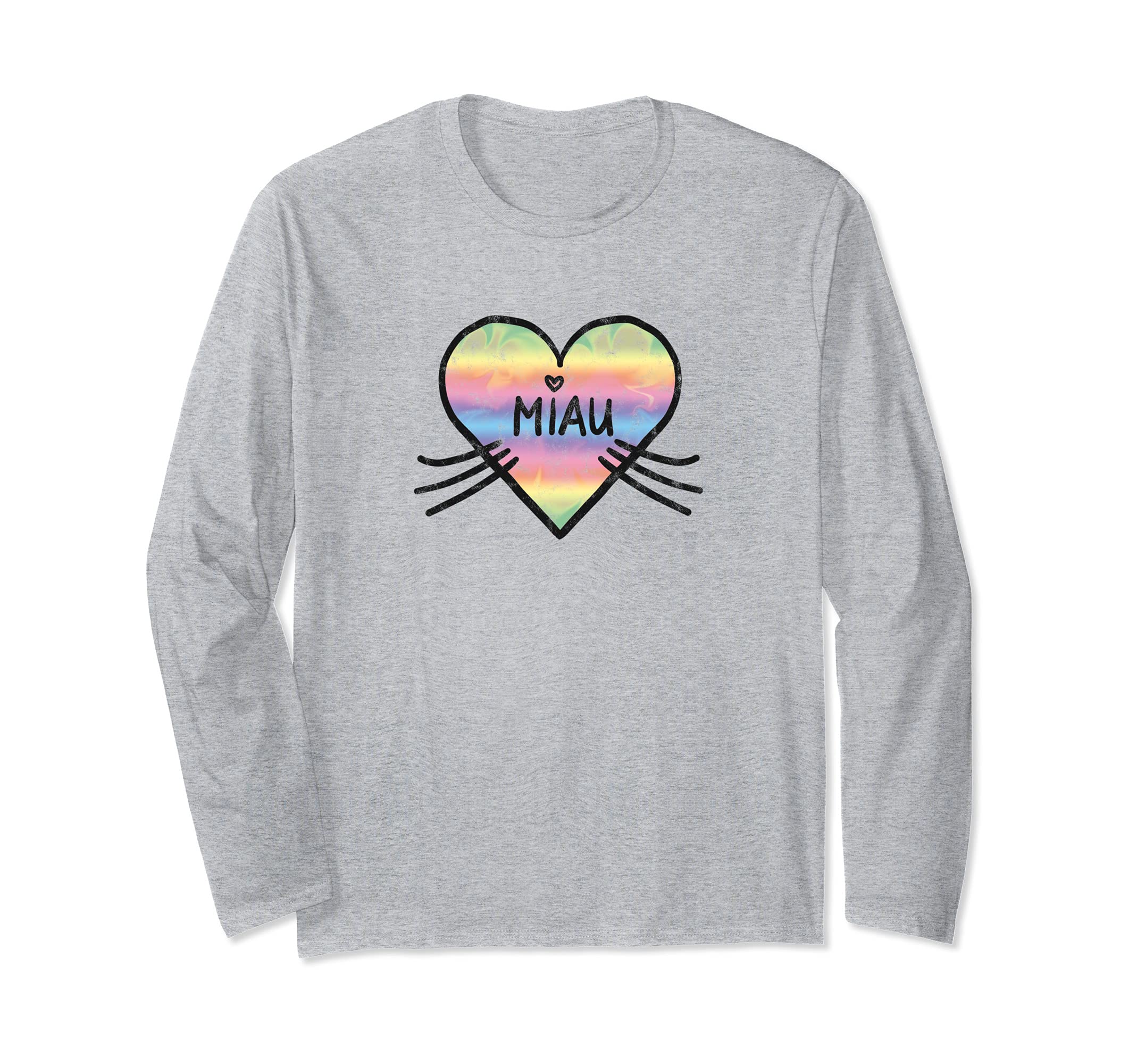Meow, heart, cat, cat lover, sayings, pet, humor, quotes Long Sleeve T-Shirt