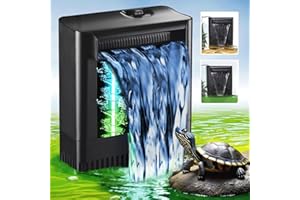 TARARIUM Large Powerful Turtle Tank Filter U V-ery for 55-155 Gallon Tank, Low Water Filter Turtle Water Filter for Amphibians Fresh Saltwater Cloudy Green Water Crystal Clear with Turtle Tank Deodorization
