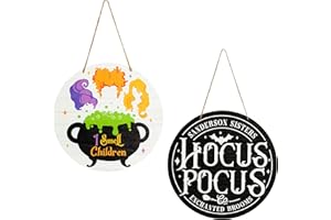 SALOVIO Halloween Witch Wood Hanging Decoration Door Sign Wall Decor, Horror Classic Witch Wooden Door Sign Hanging Decoration, Halloween Wall Wooden Door Sign Decor Front Door Horror Witch Pattern Indoor