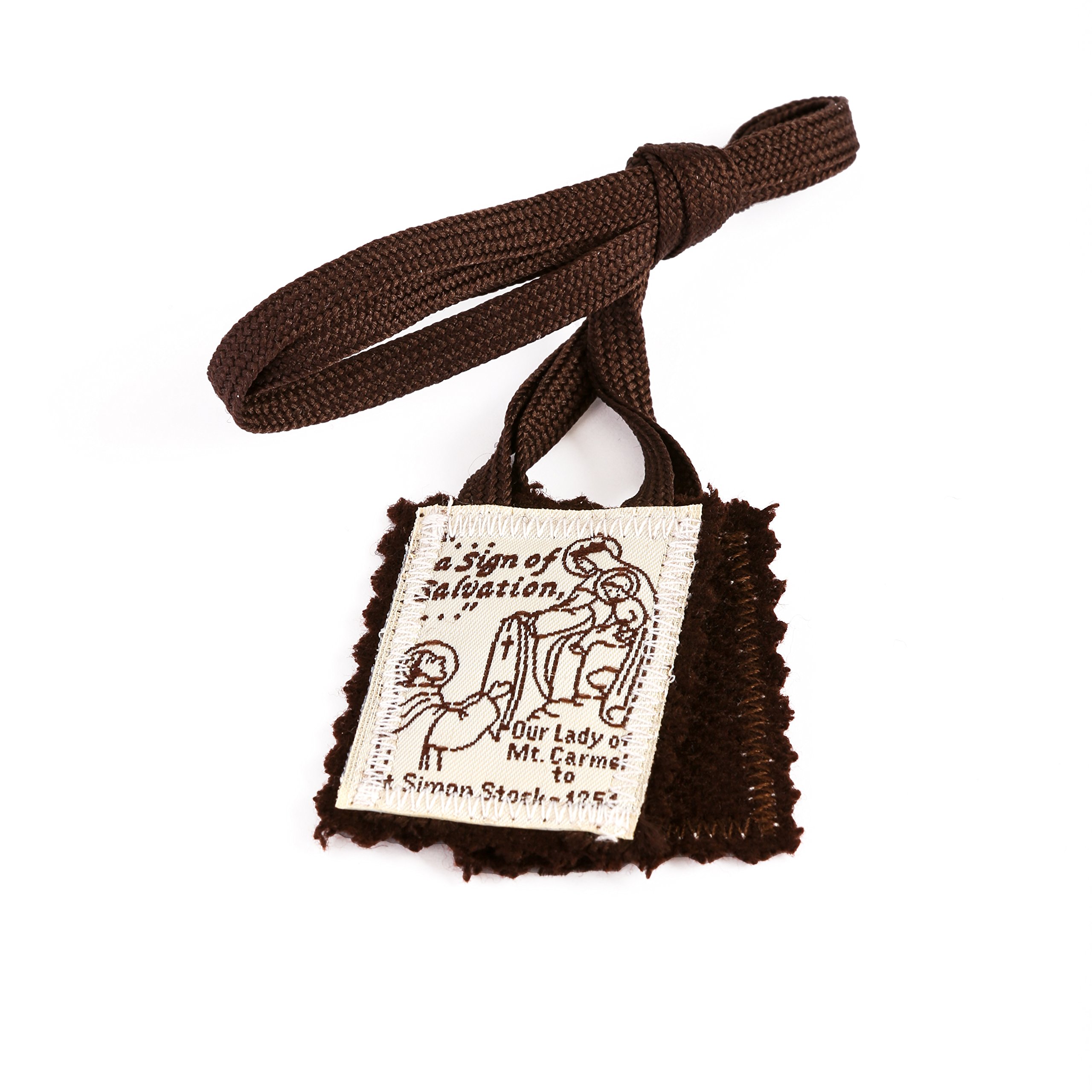 Brown Scapular Mt. Carmel 100% Wool Made in USA Handmade Quality (Single)