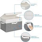GRANNY SAYS Cloth Storage Boxes with Lids Pack of 2 Large 43x30x29 cm White Grey view 3