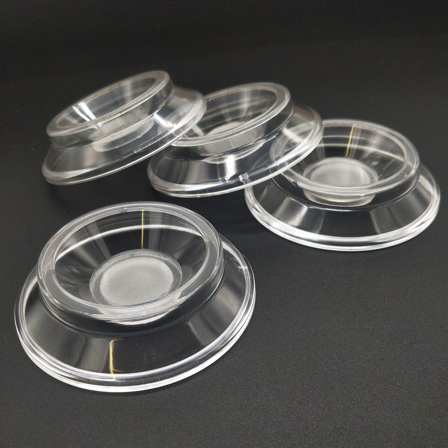 Piano Caster Cups Set of 4 Furniture Leg Pads Protection ABS，Up Upright Piano Non-Slip Floor Protector (Transparent)