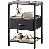 Huuger Night Stand with Fabric Drawer, Side Table