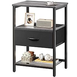 Huuger Night Stand with Fabric Drawer, Side Table