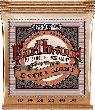 Ernie Ball Earthwood Extra Light Phosphor Bronze Acoustic Strings 10-50