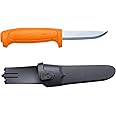 Morakniv Craftline Basic 511 High Carbon Steel Fixed Blade Utility Knife and Combi-Sheath, 3.6-Inch Blade
