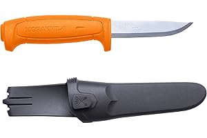 Morakniv Craftline Basic 511 High Carbon Steel Fixed Blade Utility Knife and Combi-Sheath, 3.6-Inch Blade