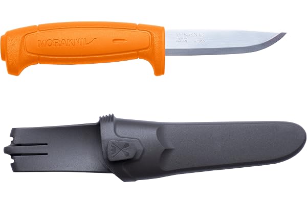 Morakniv Craftline Basic 511 High Carbon Steel Fixed Blade Utility Knife and Combi-Sheath, 3.6-Inch Blade