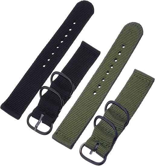 Amazon Mudder 2ピース交換用ナイロンバンド腕時計ストラップ アーミーグリーン ブラック Mm 時計バンド 腕時計 通販