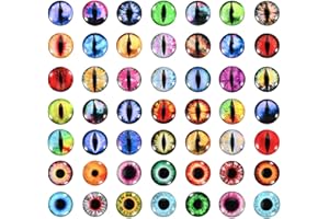 16mm Dragon Eyes, 100 Pcs Round Glass Eyes Animals Crochet Eyes for Clay Doll Making Craft DIY Findings Jewelry Making, Mixed
