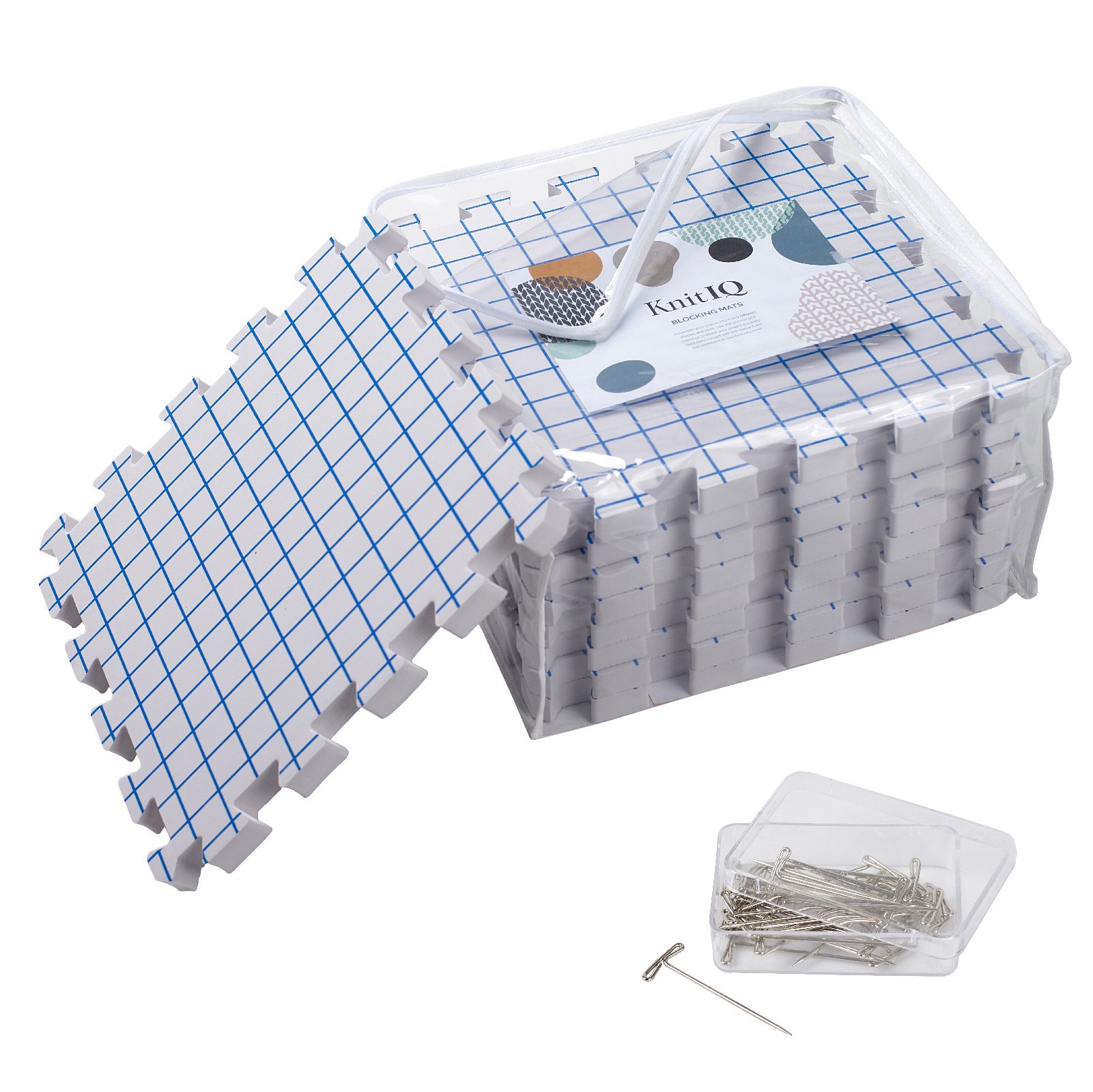 KnitIQ Blocking Mats for Knitting Extra Thick Blocking Boards with