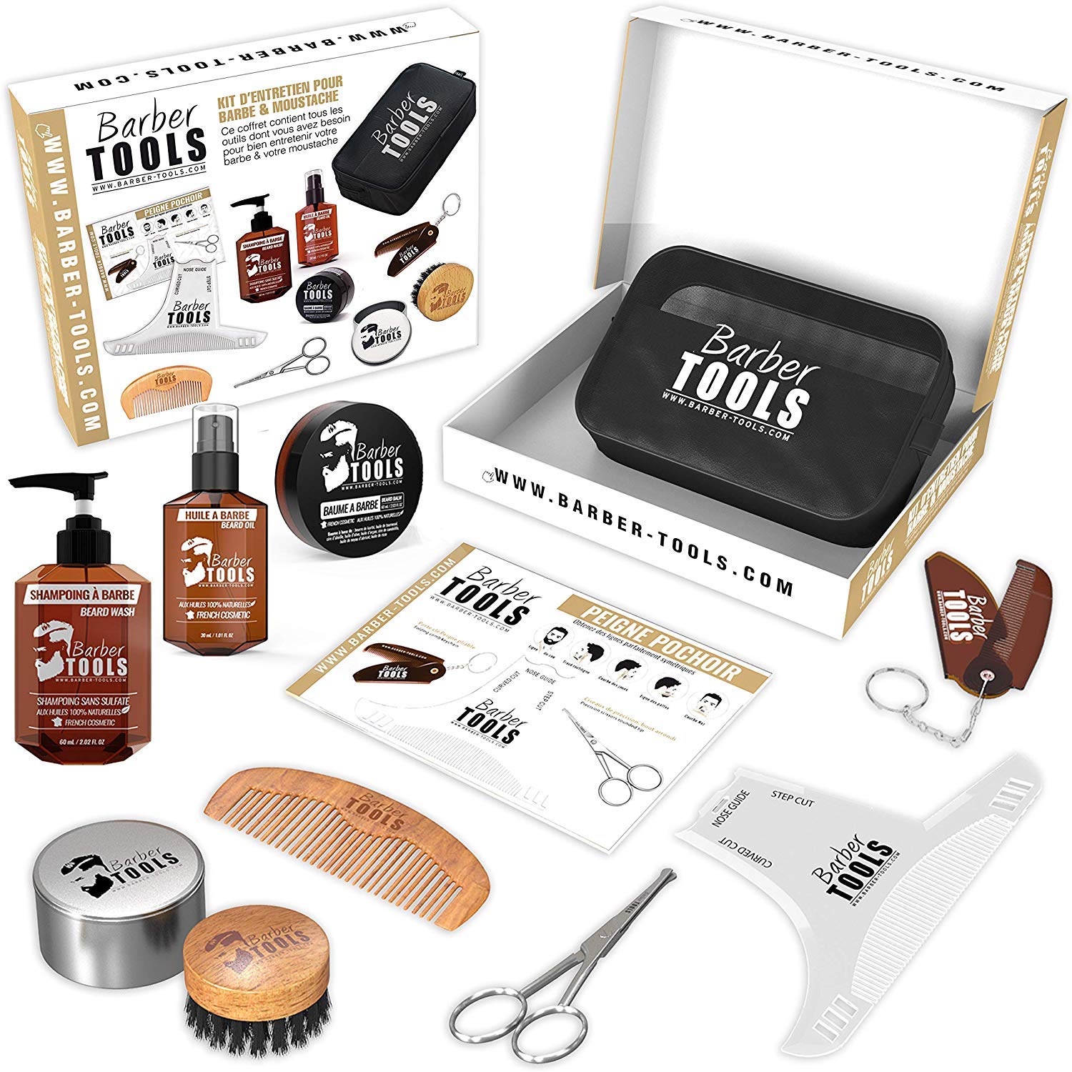 Kit / Set / Beard Care and Care Set with Barber Care | Cosmetics Made in France ✮ BARBER TOOLS ✮