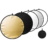 24/32/43/52in Reflector Photography,5 in 1 Light Diffuser with Panel &amp;Bag Light Reflectors for Photography, Ideal for Content Creator Essentials&amp;Photographer in Silver,Gold,White and Black