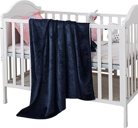 navy blue crib blanket