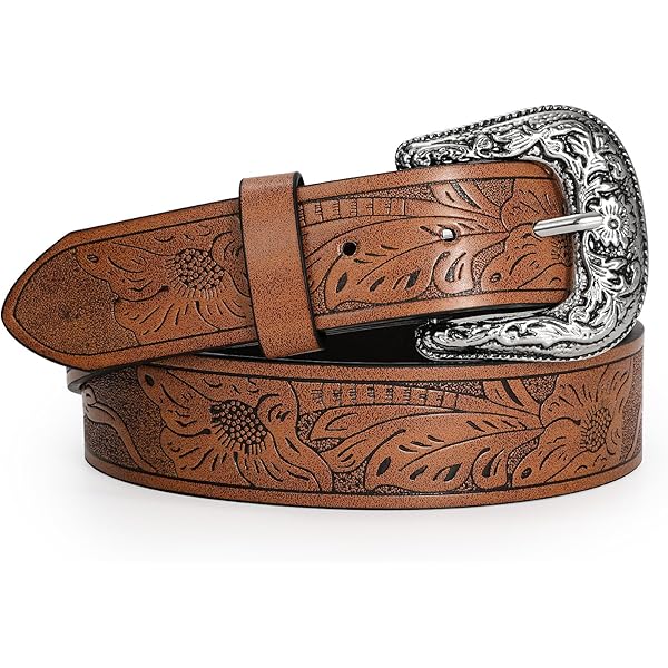 Yalice Women Western Belts for Jeans Brown Cowgirls Belt  display picture 1