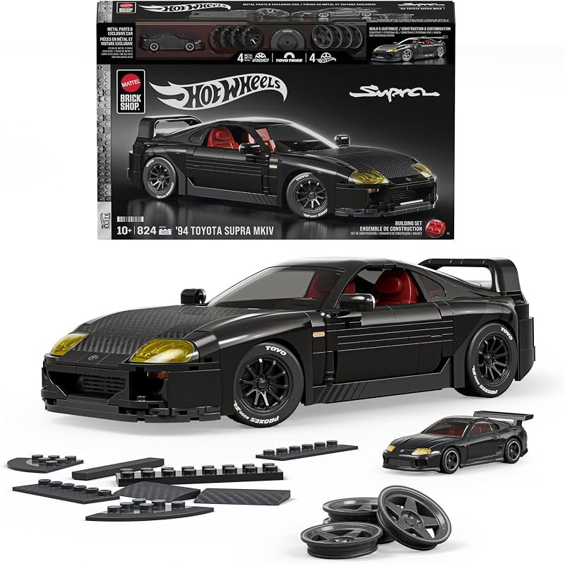 Mattel Brick Shop Hot Wheels 94 Toyota Supra MKIV Building Toy Kit