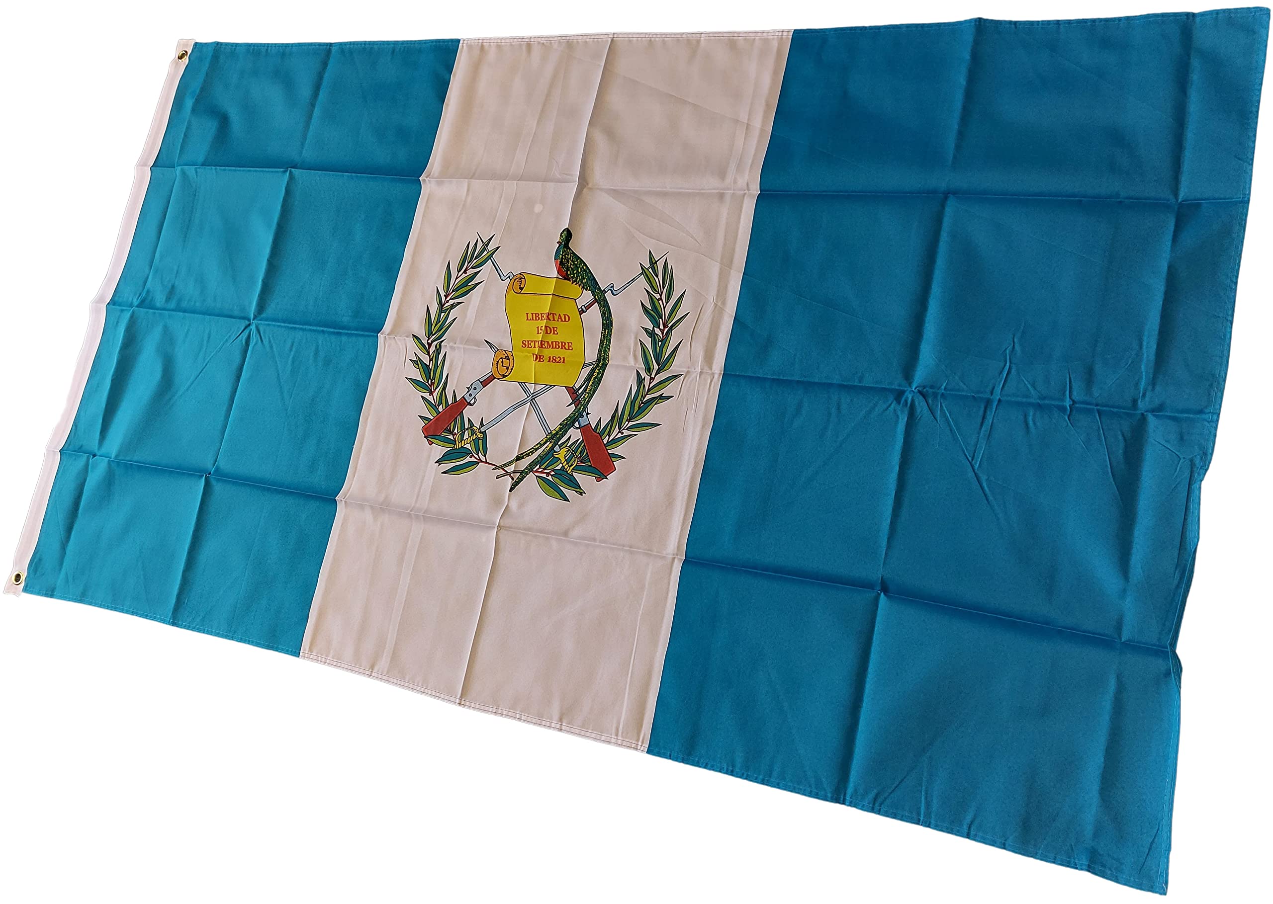 NWFlags Guatemala Flag 5ft x 3ft 75d Premium Polyester Suitable For Flagpoles | Strong Polyester 5x3 foot material flag with Eyelets