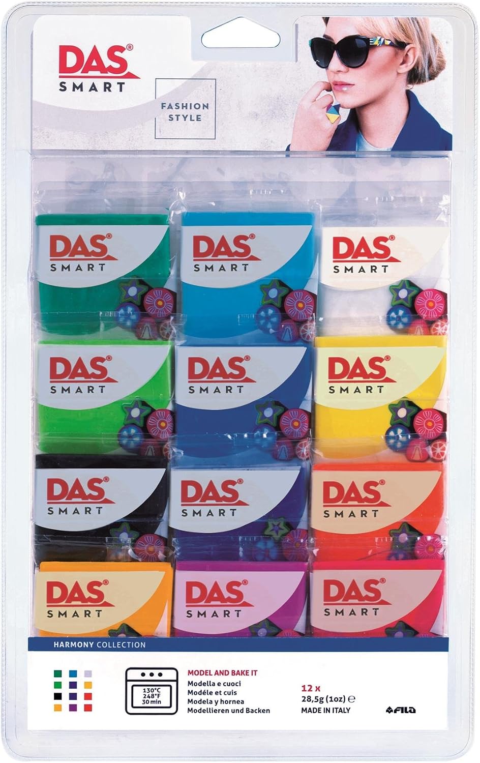 DAS Smart Fashion Style Modelling Clay Set, Perfect for Fashionistas and Mixed Media Designers, HARMONIC 12PCS SET, HARMONIC 12PCS SET