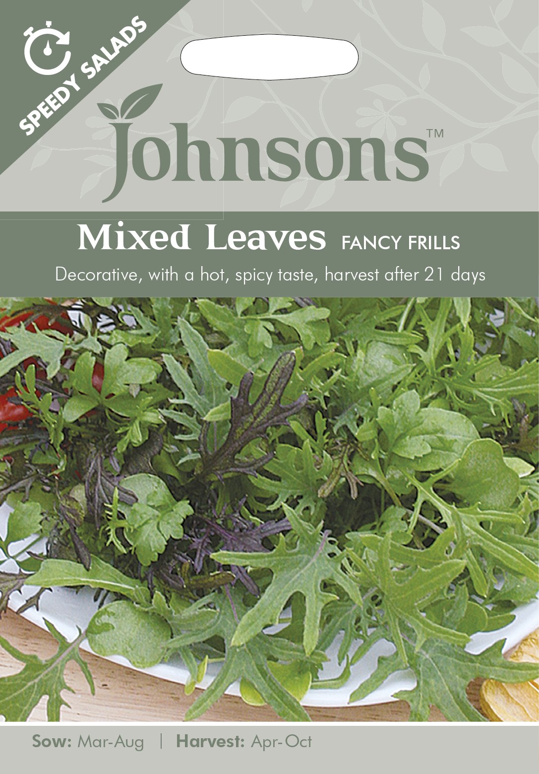 Johnsons 12216 Vegetable Seeds, Mixed Leaves Fancy Frills