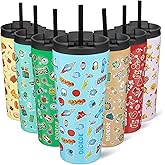 BJPKPK 22oz Insulated Tumbler With lid And Straw Stainless Steel Tumblers Travel Coffee Mug Reusable Thermal Cup,Playground