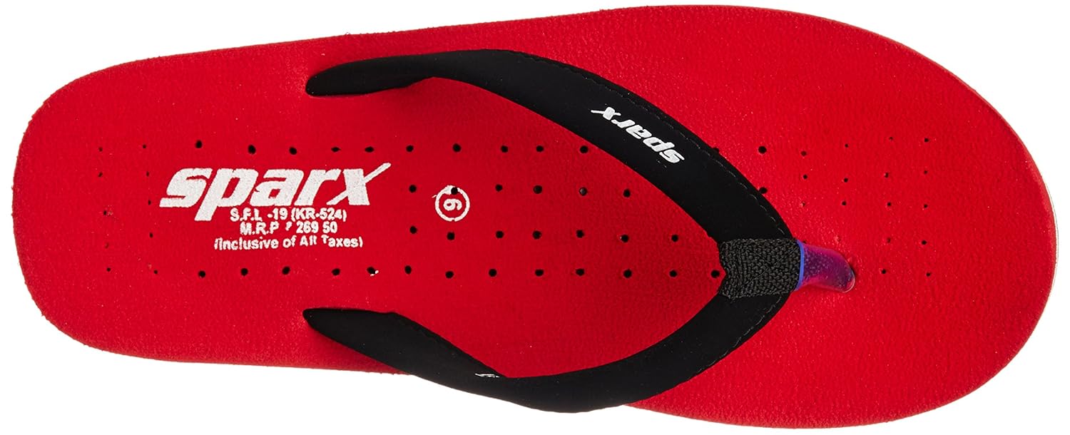 sparx women's red velvet basic flip-flops and house slippers - 6 uk (sfl-19)