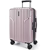 BAGSMART Carry On Luggage 22x14x9 Airline Approved, luggage with Spinner Wheels, 20 Inch Expandable Hardside Carry On Suitcase with TSA Lock Rolling Travel suitcase Carry-On, Pink Lavender