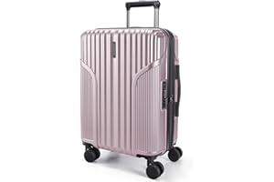 BAGSMART Carry On Luggage 22x14x9 Airline Approved, luggage with Spinner Wheels, 20 Inch Expandable Hardside Carry On Suitcase with TSA Lock Rolling Travel suitcase Carry-On, Pink Lavender