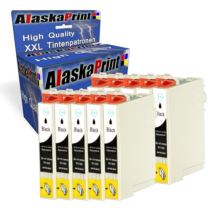 10x Druckerpatrone Komp. für Epson T0711 XL Schwarz Black bk für Stylus B40W BX300F BX310FN BX3450F BX600FW BX610FW, D78 D92 