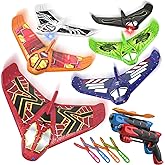 Fuwidvia 6 Pack Airplane Launcher Toys, LED Foam Airplane Toys for Kids, Outdoor Plane Flying Toys for Boys Girls Toys Age 3 4 5 6 7 8 9 10 11 12 Year Old boy Birthday Gift Ideas