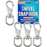 Stainless Steel Swivel Snap Hooks, 4-Pack Heavy Duty 3.4", 316 Marine Grade Swivel Eye Hook Clips for Rope, Flag Hooks, or Dog Leash Clasps