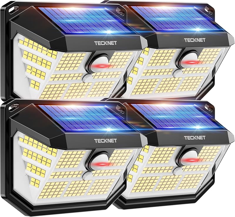 TECKNET Outdoor Solar Light 231 LED 3 Modes Motion Sensor 300° Wide