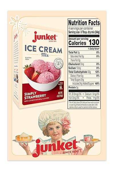 JUNKET ICE CREAM MIX SIMPLY STRAWBERRY, 4 OUNCE (PACK OF 1)