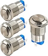 Gebildet 4Pcs Waterproof Latching Push Button Switch 12V 24V 125V 250VAC