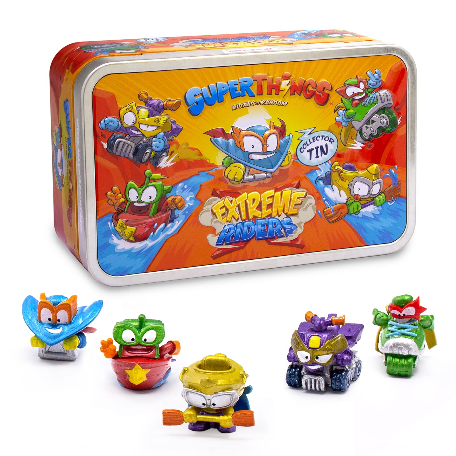 SUPERTHINGS Extreme Riders Tin – 5 exclusive SuperThings with metallic effect
