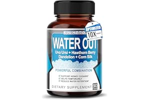 AUMETO Ultra Natural Water Out Pills with Uva Ursi Hawthorn Berry Dandelion Corn Silk - Full Body Cleanse and Kidney & Stomach Support (90 Count (Pack of 1))