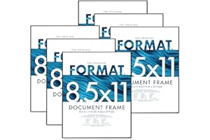MCS Format 8.5x11 Picture Frame Black, Vertical & Horizontal Wall Hanging or Tabletop Easel for Photos & Art Prints (6-Pack)